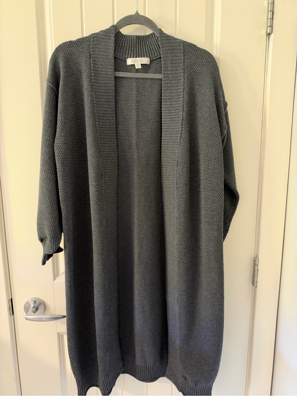 Anthropologie Charcoal Open-Front Knit Cardigan